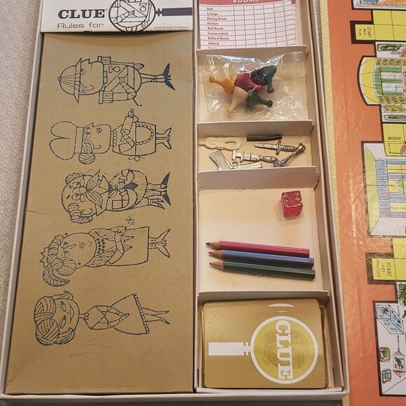 Vintage (1963) Parker Brothers "CLUE" Board Game - Picture 6 of 11